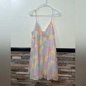 Pink Lily V-Neck Multicolor Dress